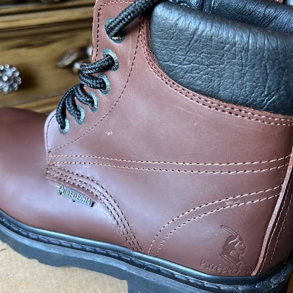 PUREPECHA Men's Leather Work Boot, With Or Without SteelToe 501 CarbonoNegra - Picture 10 of 10